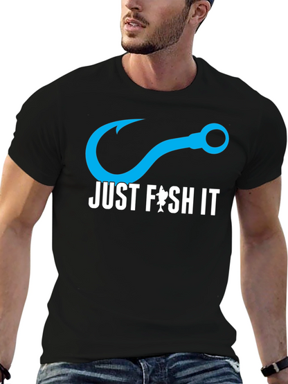 Just Fish It T-Shirt - Black Cotton Tee