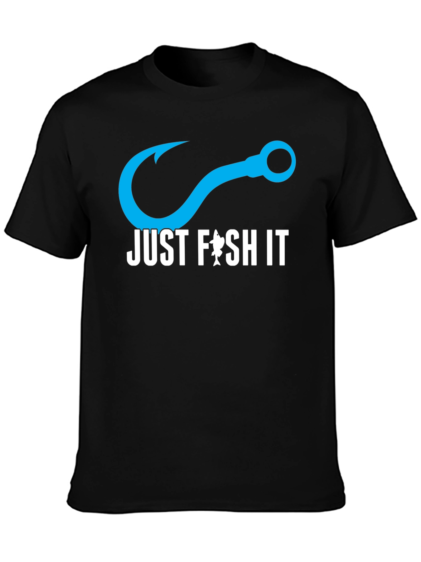 Just Fish It T-Shirt - Black Cotton Tee