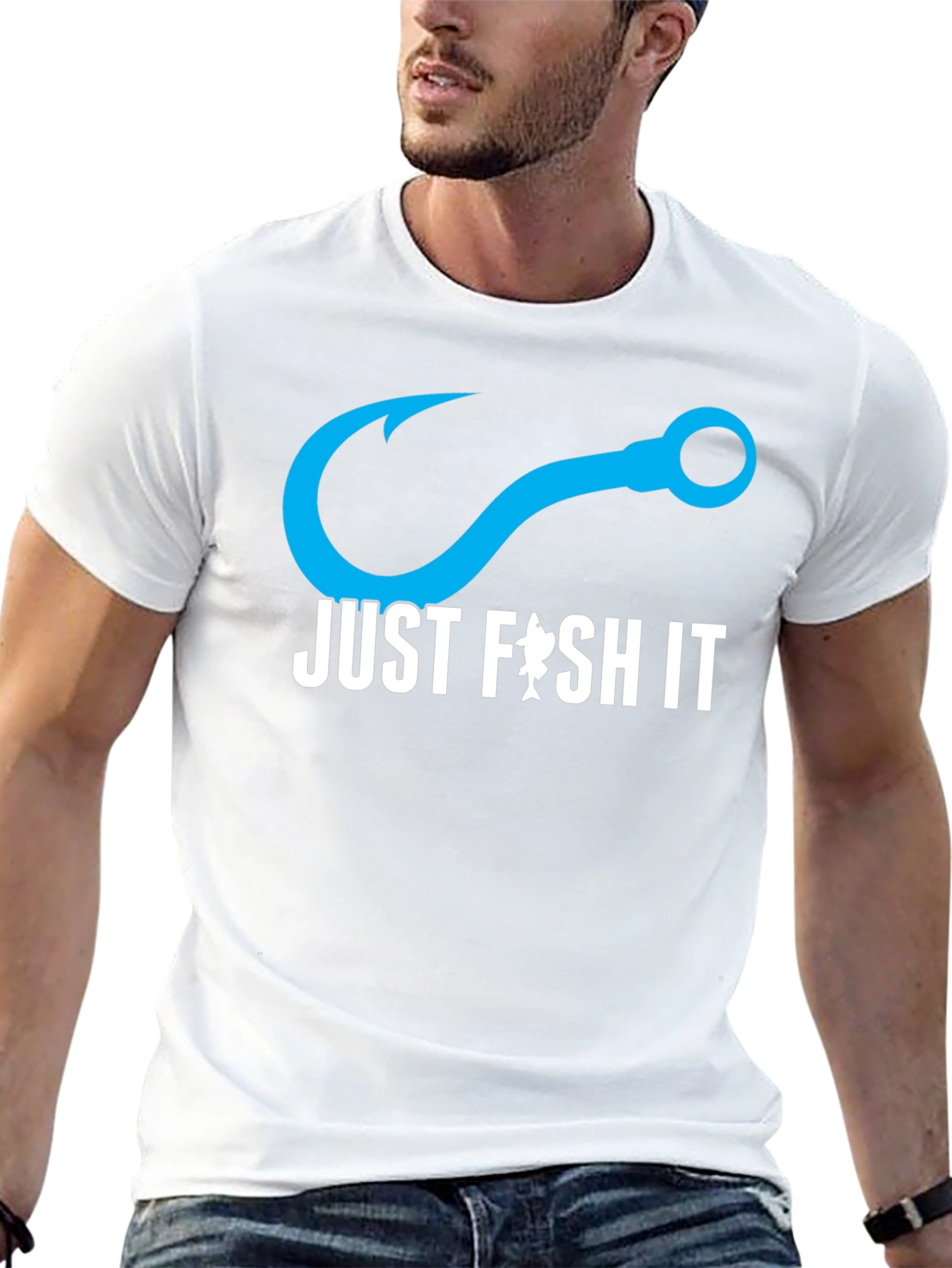 Just Fish It T-Shirt - Black Cotton Tee