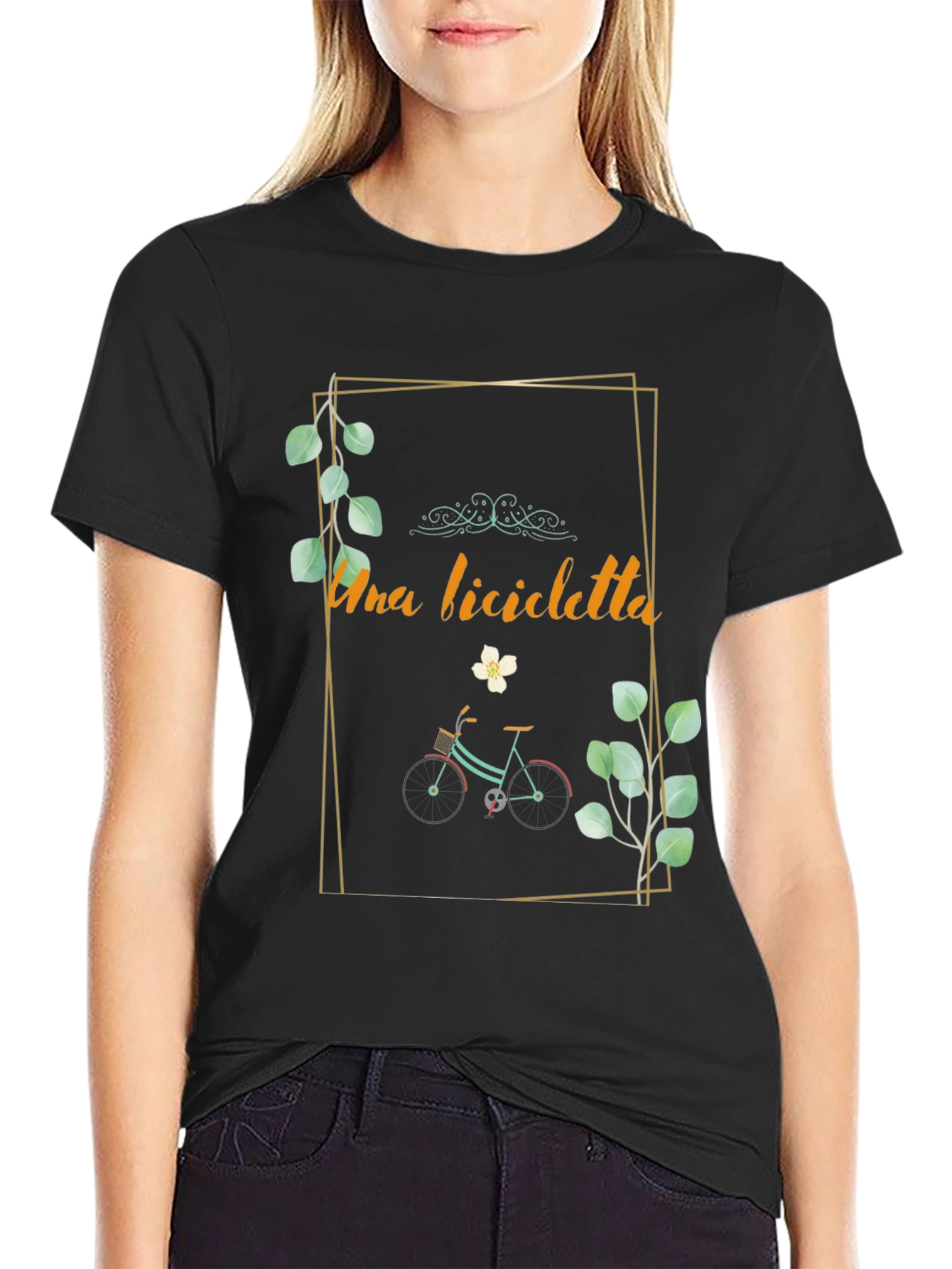 Stylish Una Bicicletta Graphic Tee