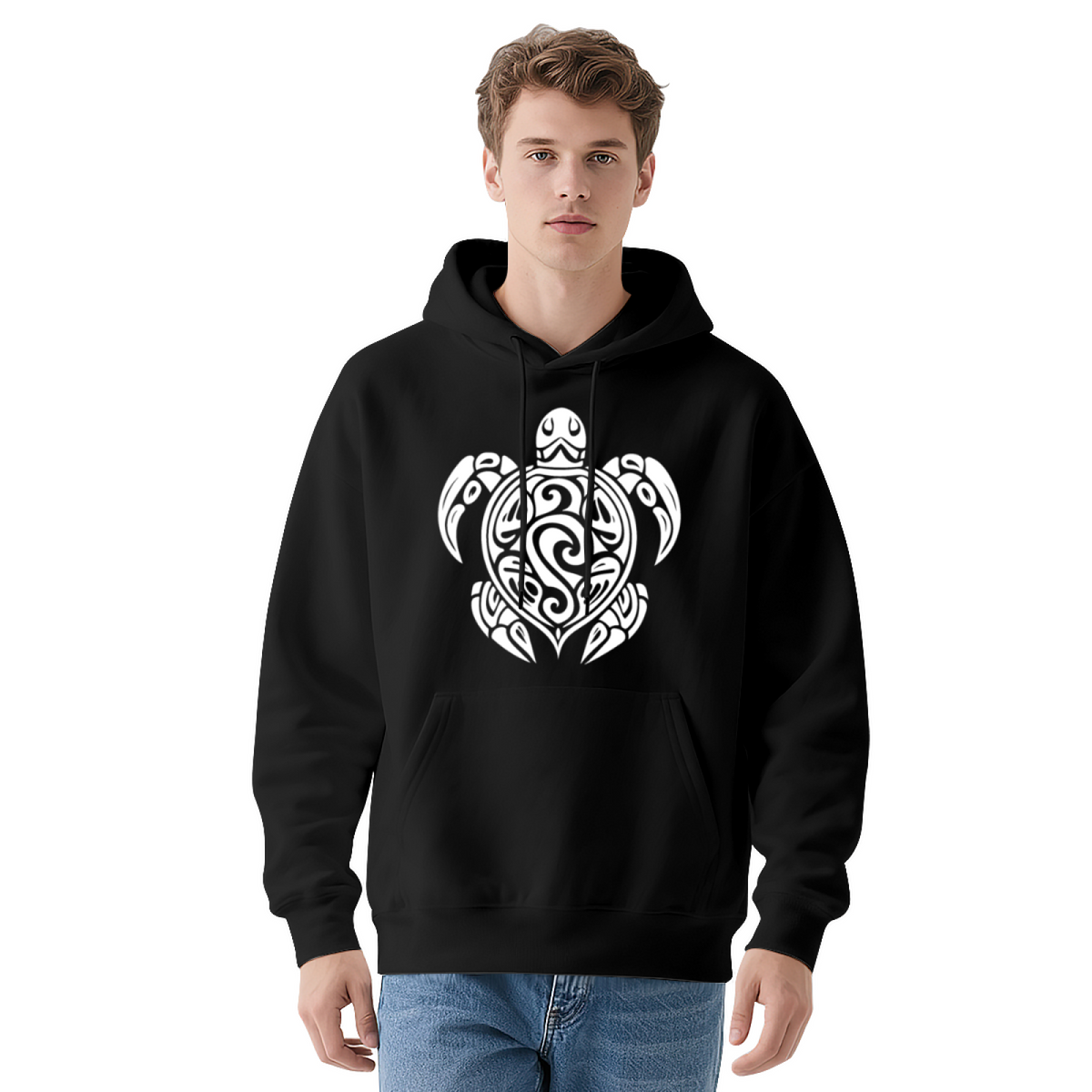Streetwear Hoodie - White Stylized Tribal