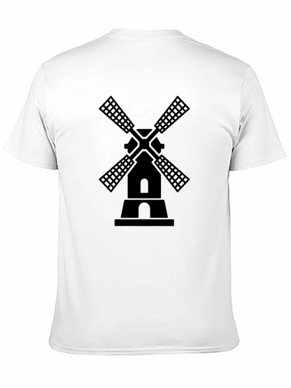 Black Windmill Graphic Tee - Mens Casual Shirt