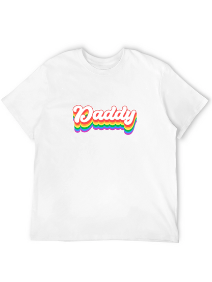 Rainbow Daddy Graphic Tee - Black Cotton Blend Shirt