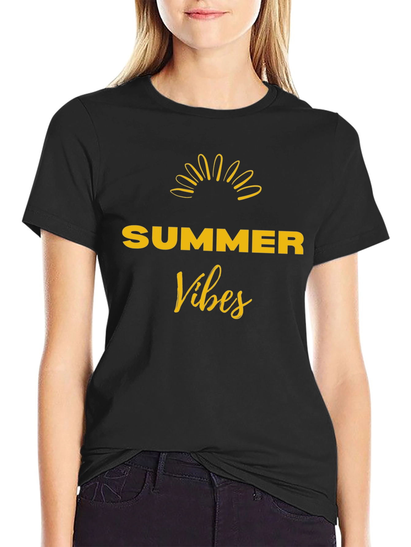 Summer Vibes Black Graphic Tee