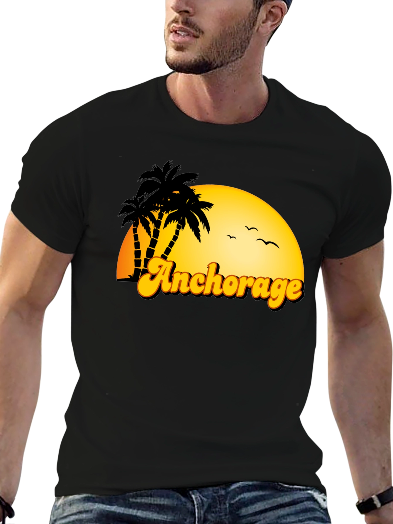 Anchorage Palm Tree Sunset T-Shirt