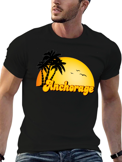 Anchorage Palm Tree Sunset T-Shirt