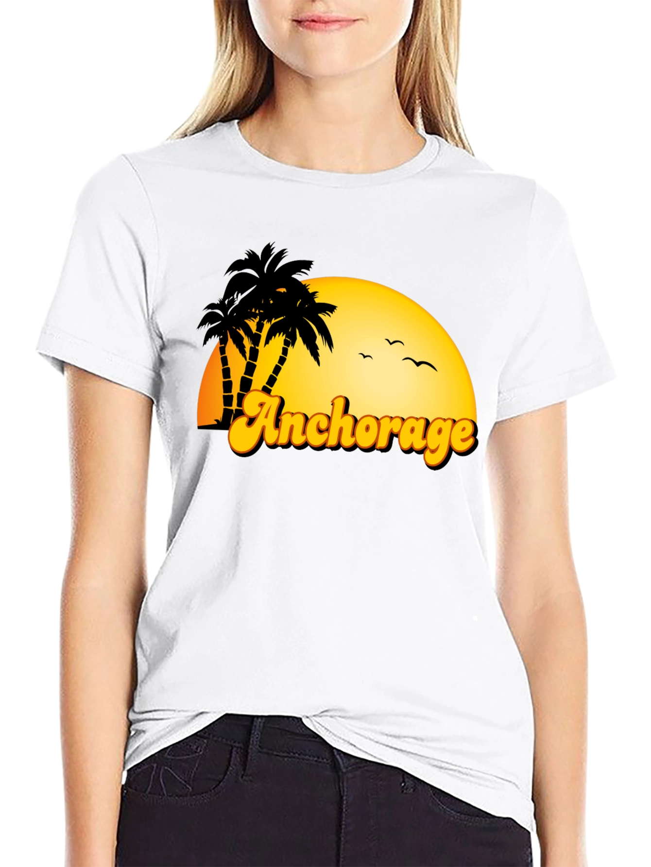 Anchorage Palm Tree Sunset T-Shirt