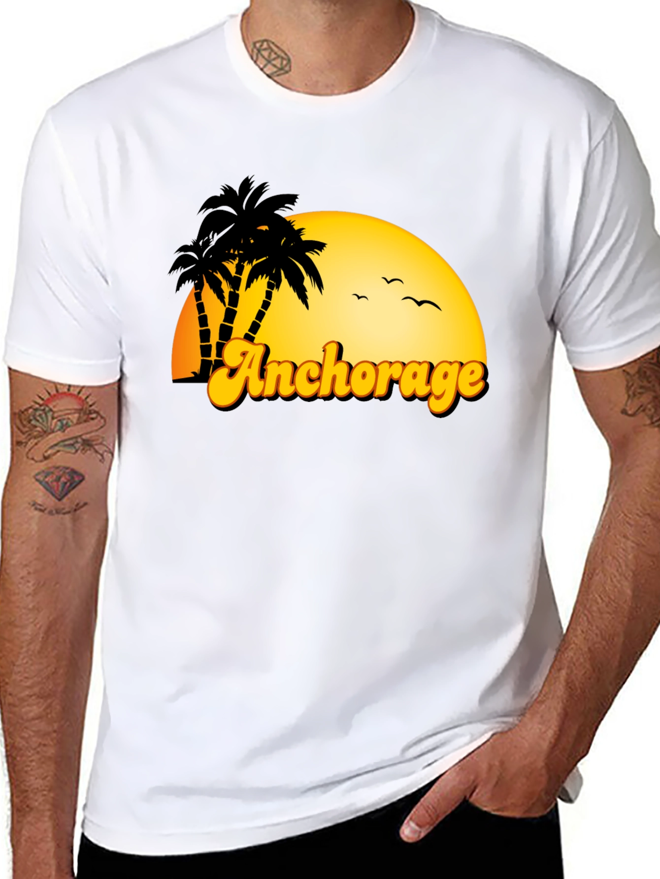 Anchorage Palm Tree Sunset T-Shirt