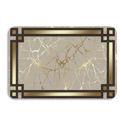 Luxury Framed Gold Marble Diatomite Quick Dry Bath Mat