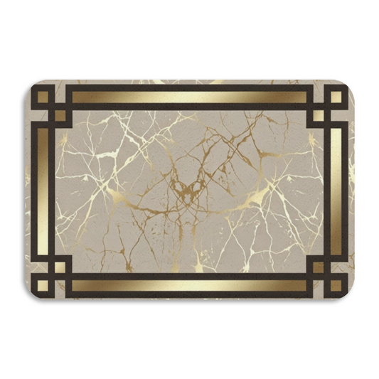 Luxury Framed Gold Marble Diatomite Quick Dry Bath Mat