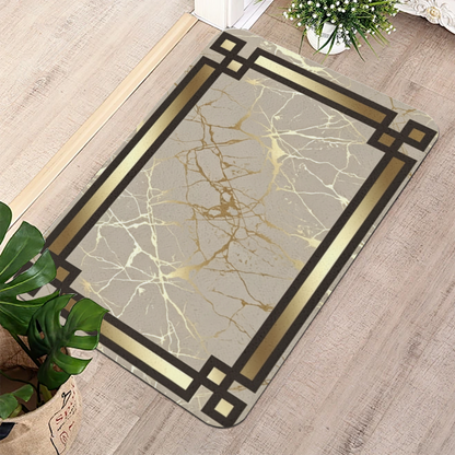Luxury Framed Gold Marble Diatomite Quick Dry Bath Mat