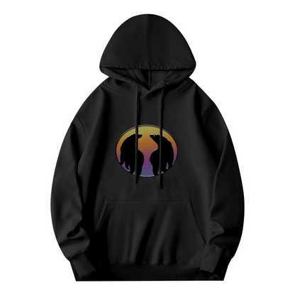 Retro Bear Sunset Graphic Hoodie