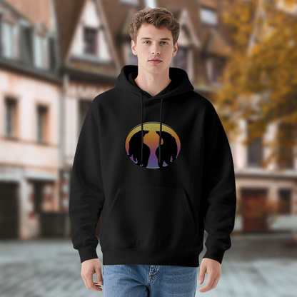Retro Bear Sunset Graphic Hoodie