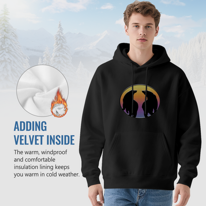 Retro Bear Sunset Graphic Hoodie