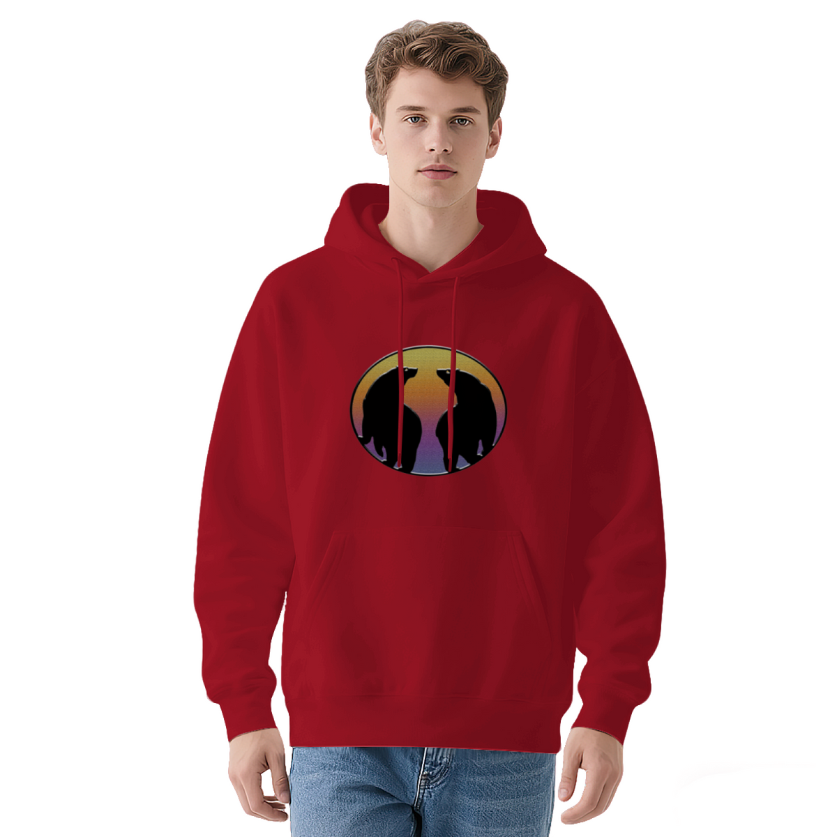 Retro Bear Sunset Graphic Hoodie