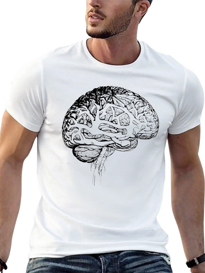 Brain Graphic Tee - Anatomical Black T-Shirt