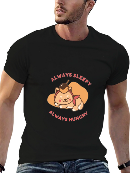 Always Sleepy Hungry Shiba Inu T-Shirt