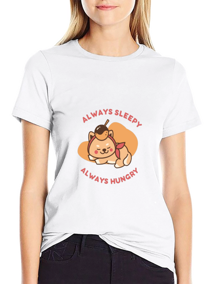 Always Sleepy Hungry Shiba Inu T-Shirt