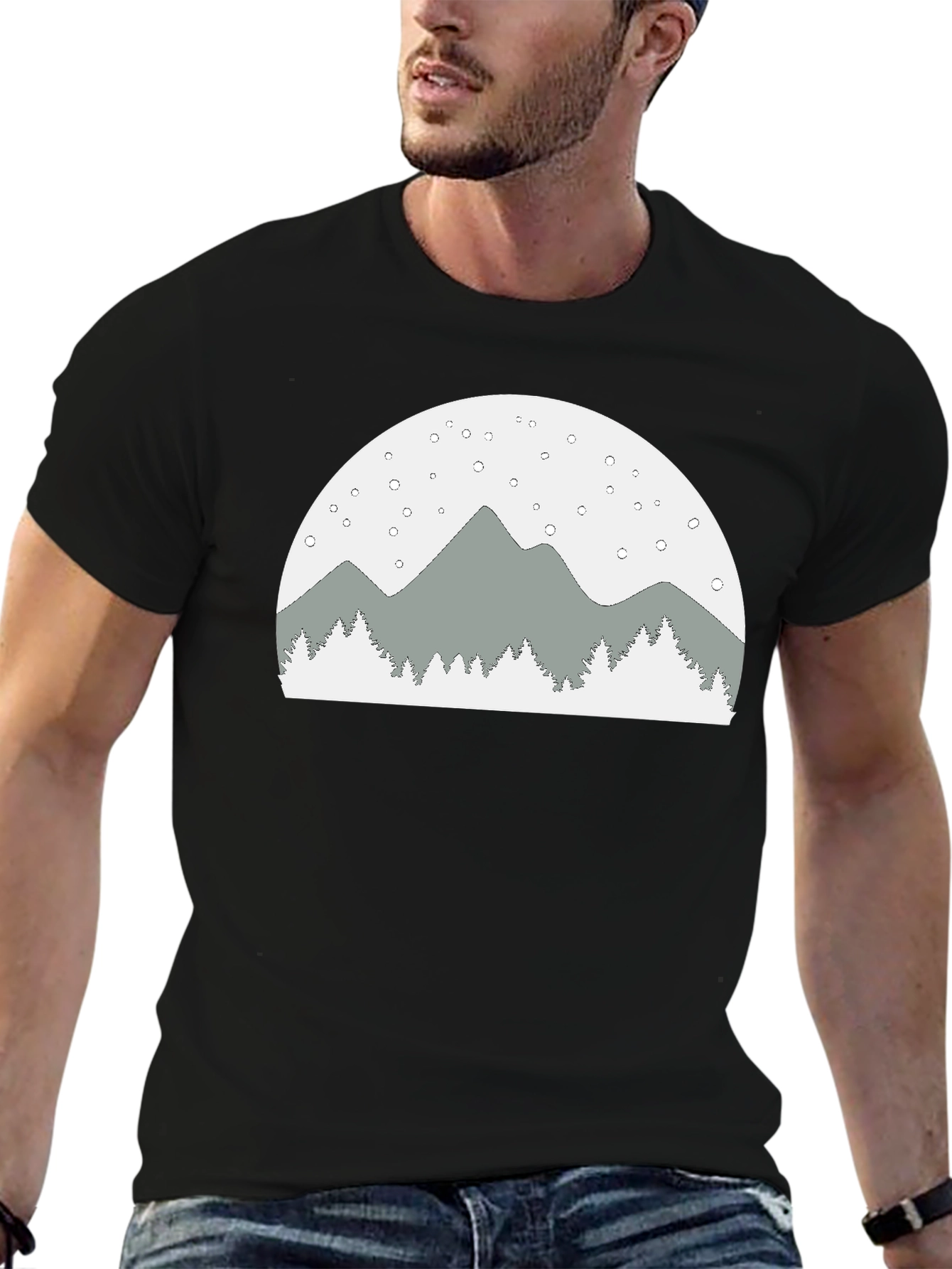 Mountain Scene Graphic Tee - Relaxed Fit
