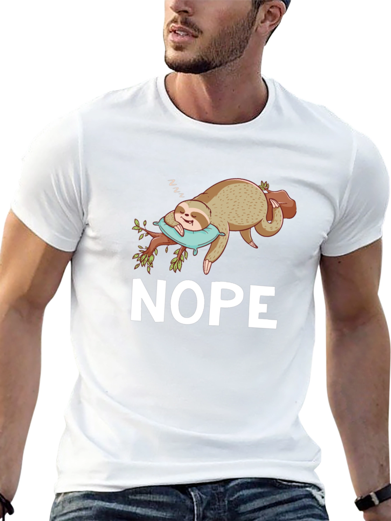 Nope Sloth T-Shirt - Relaxed & Funny