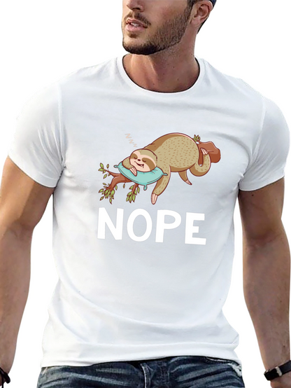 Nope Sloth T-Shirt - Relaxed & Funny