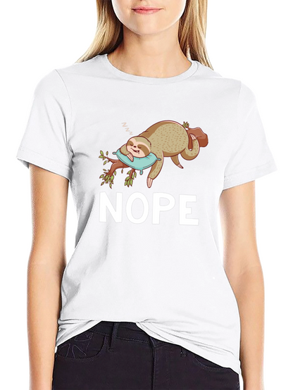 Nope Sloth T-Shirt - Relaxed & Funny
