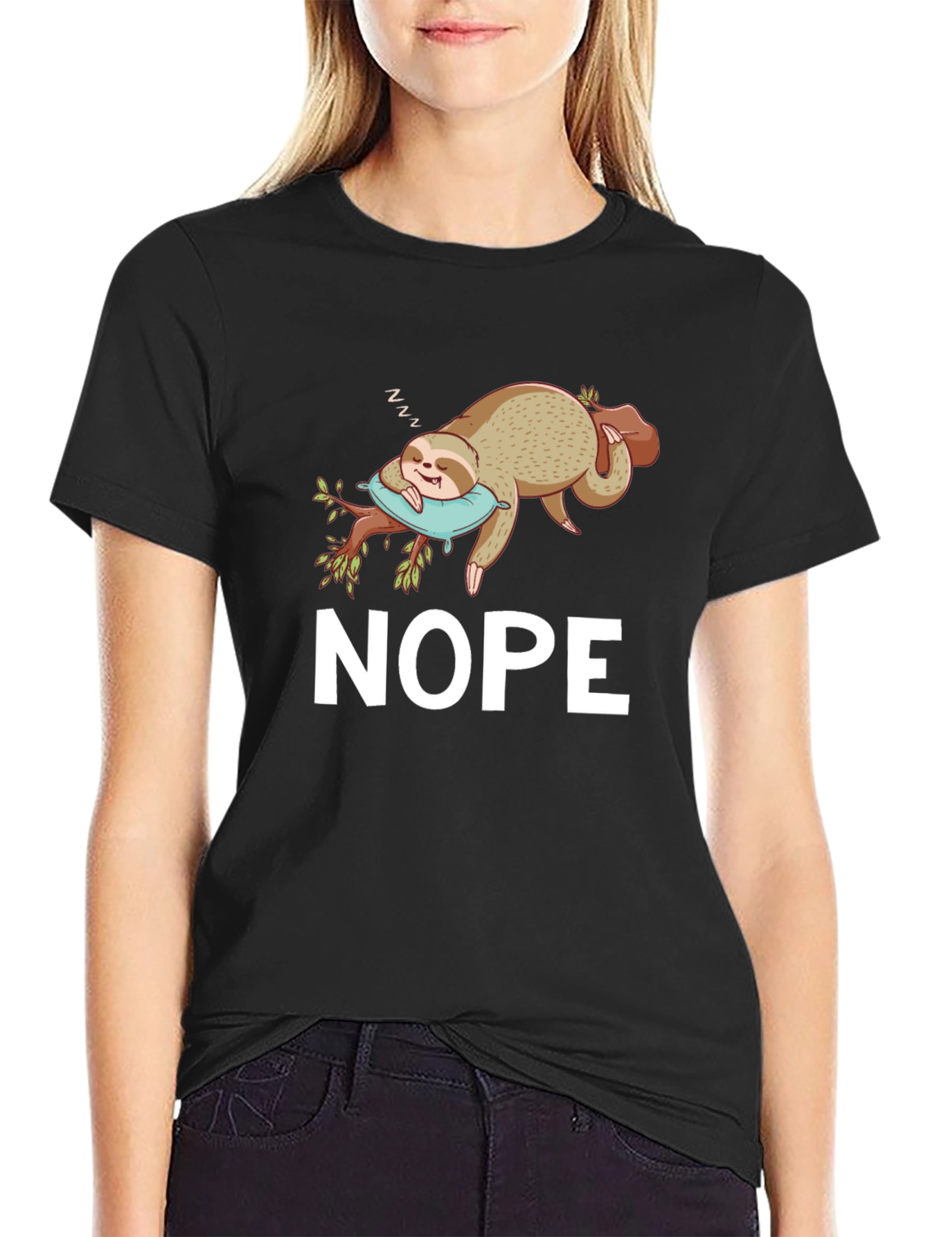 Nope Sloth T-Shirt - Relaxed & Funny