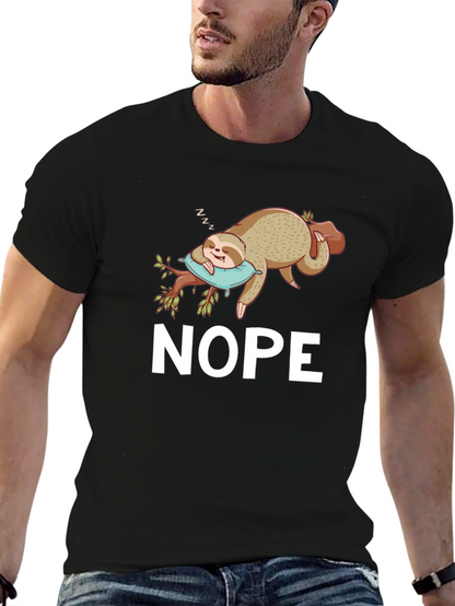 Nope Sloth T-Shirt - Relaxed & Funny