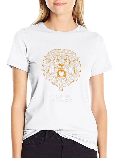 Wild Lion Graphic T-Shirt - Black