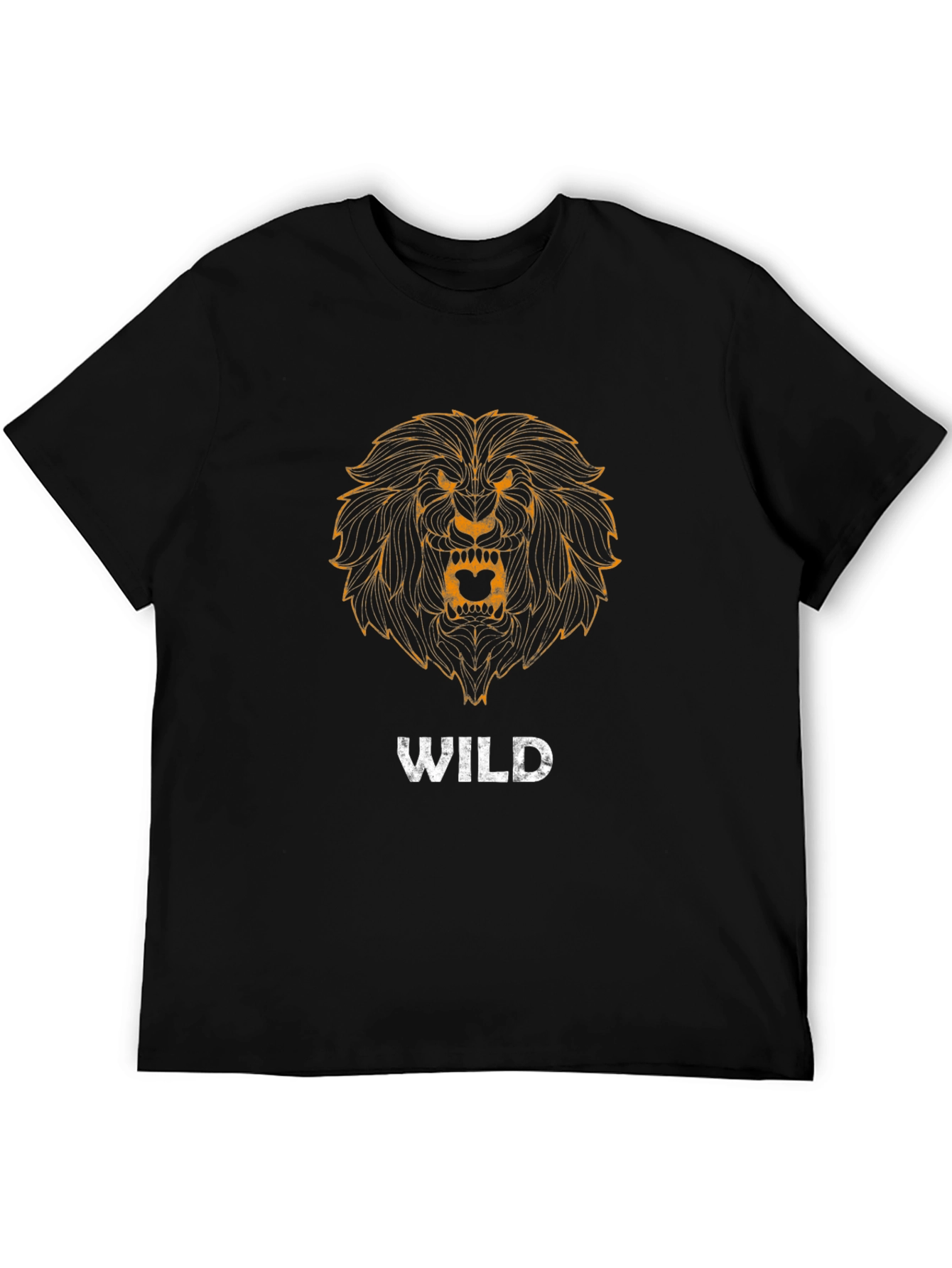 Wild Lion Graphic T-Shirt - Black
