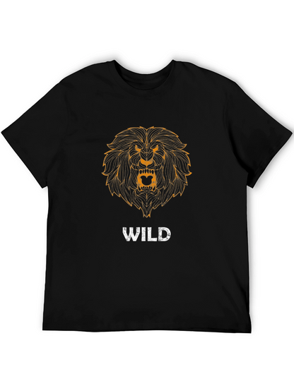 Wild Lion Graphic T-Shirt - Black