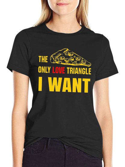 Pizza Slice Love Triangle T-Shirt - Black