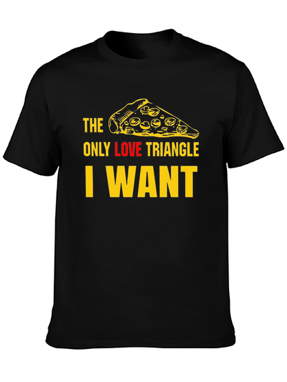 Pizza Slice Love Triangle T-Shirt - Black