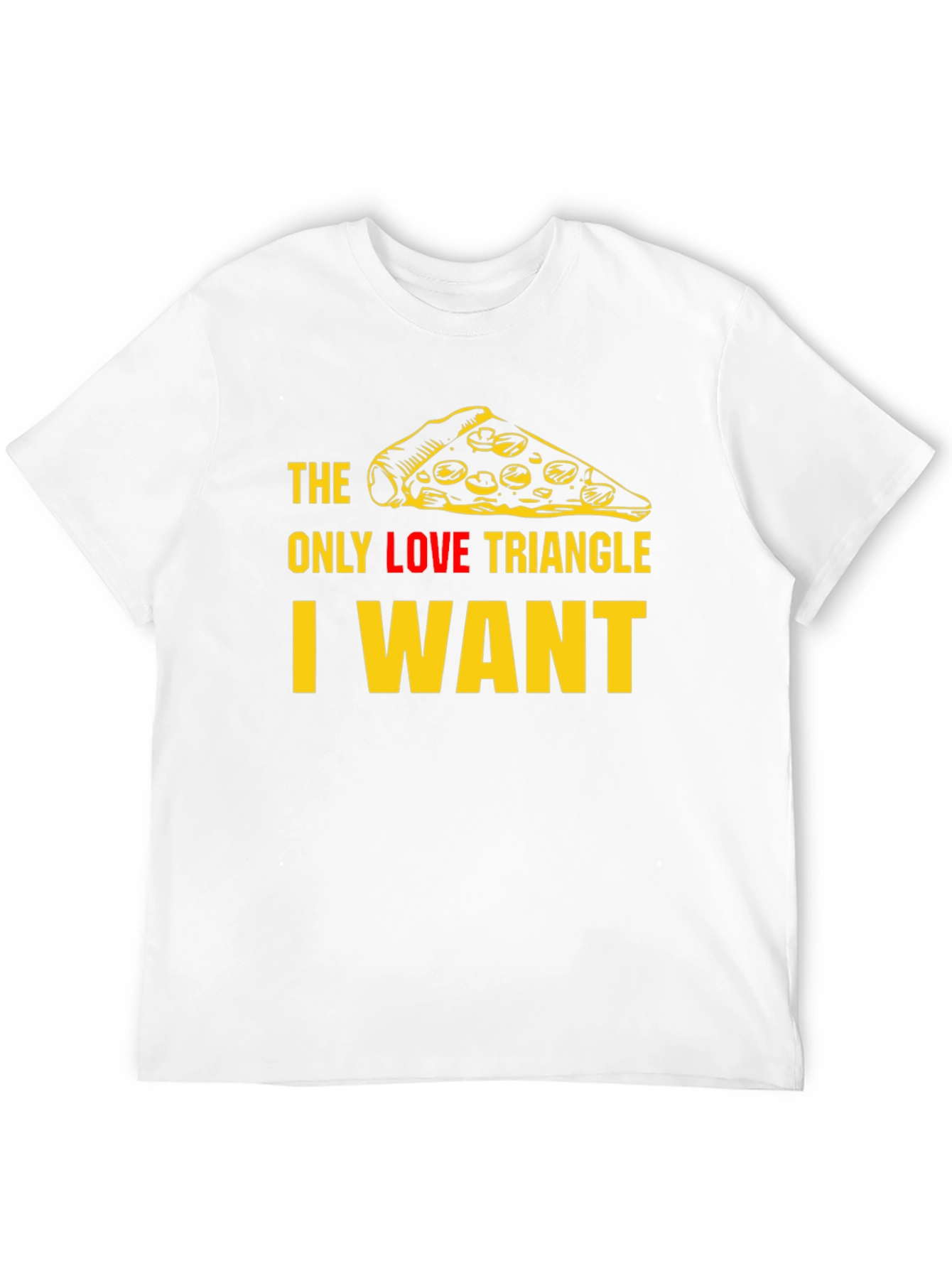 Pizza Slice Love Triangle T-Shirt - Black