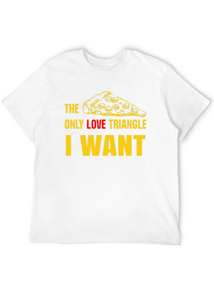 Pizza Slice Love Triangle T-Shirt - Black