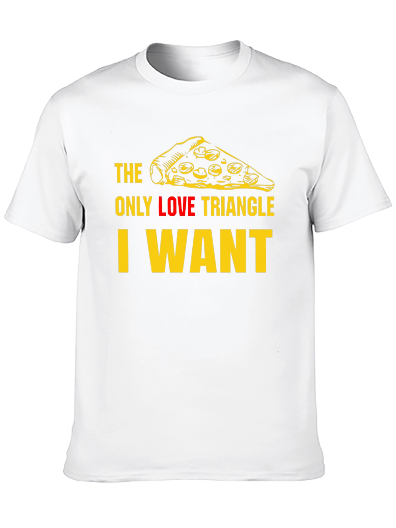 Pizza Slice Love Triangle T-Shirt - Black