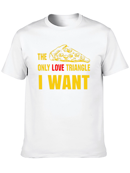 Pizza Slice Love Triangle T-Shirt - Black