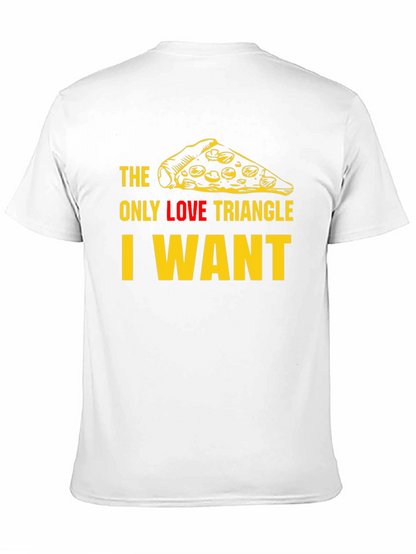 Pizza Slice Love Triangle T-Shirt - Black