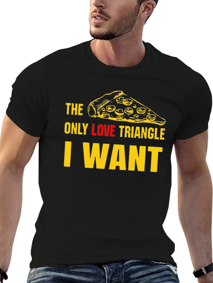 Pizza Slice Love Triangle T-Shirt - Black