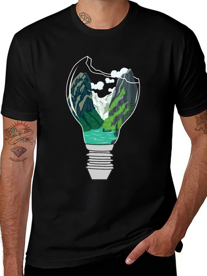 Nature Bulb Graphic Tee - Unique Design