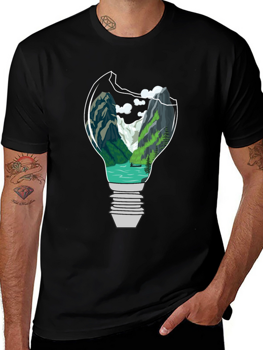 Nature Bulb Graphic Tee - Unique Design