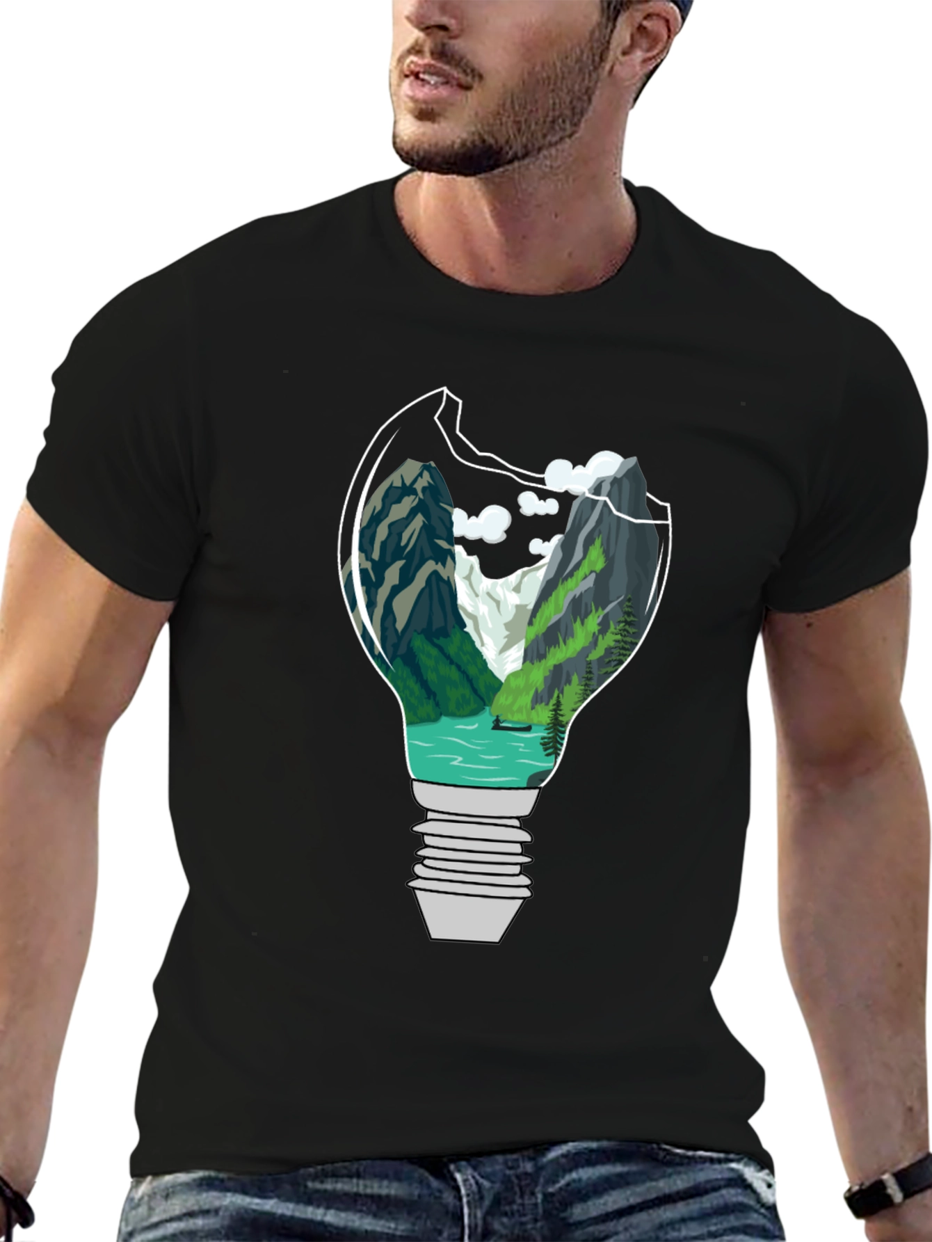 Nature Bulb Graphic Tee - Unique Design
