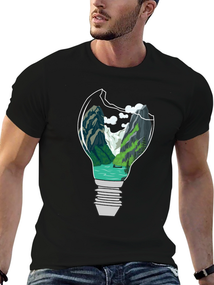 Nature Bulb Graphic Tee - Unique Design