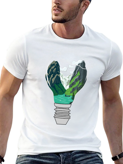 Nature Bulb Graphic Tee - Unique Design