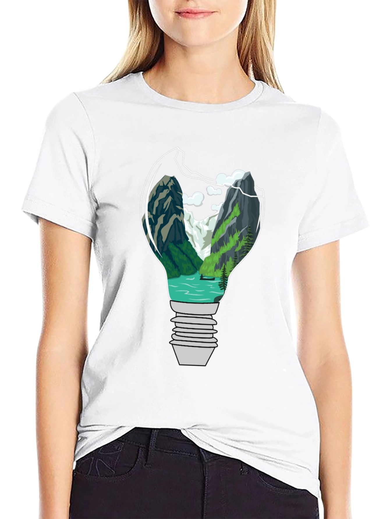 Nature Bulb Graphic Tee - Unique Design