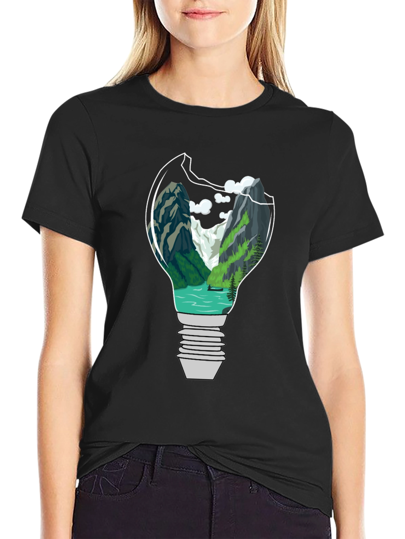 Nature Bulb Graphic Tee - Unique Design