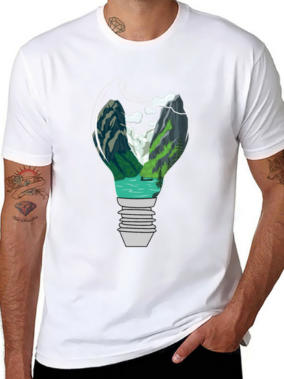 Nature Bulb Graphic Tee - Unique Design