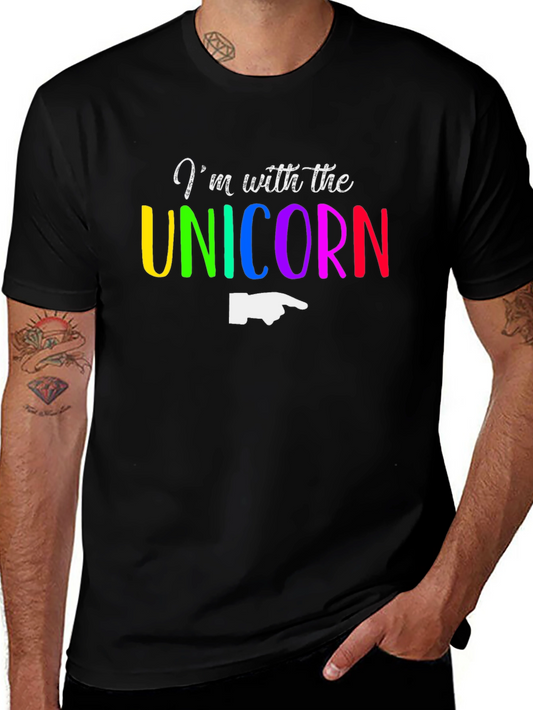 Im with the Unicorn T-Shirt - Rainbow Novelty Tee