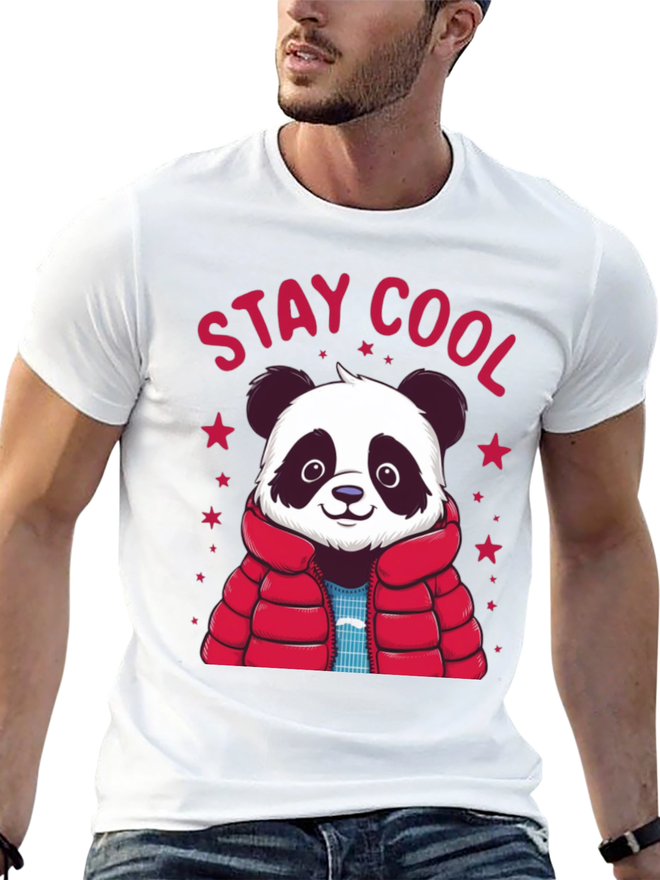 Stay Cool Panda Graphic Tee - Black