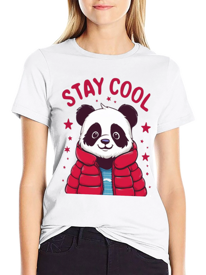 Stay Cool Panda Graphic Tee - Black